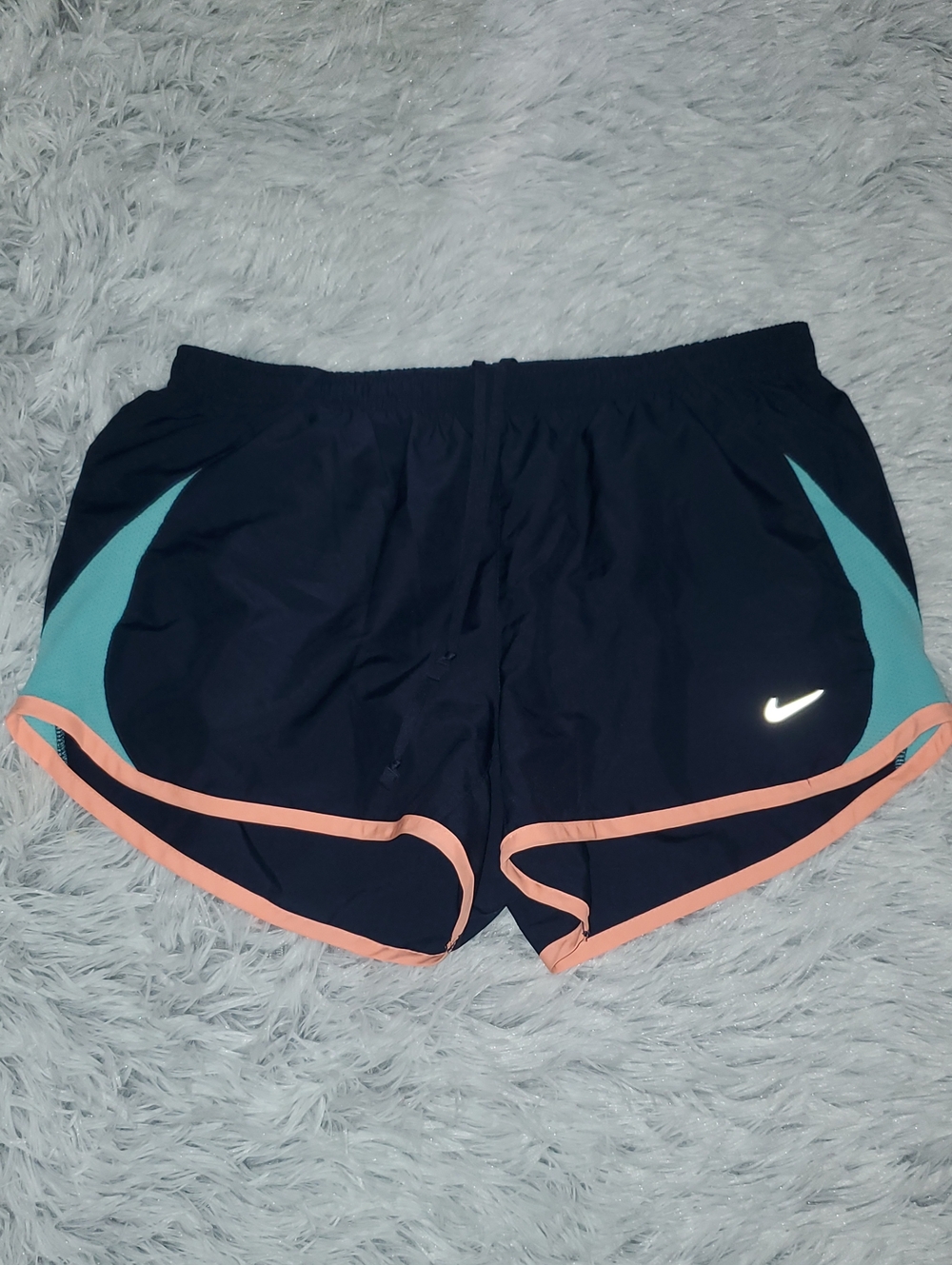 *Nike Women’s Navy Running Shorts with Coral Trim*